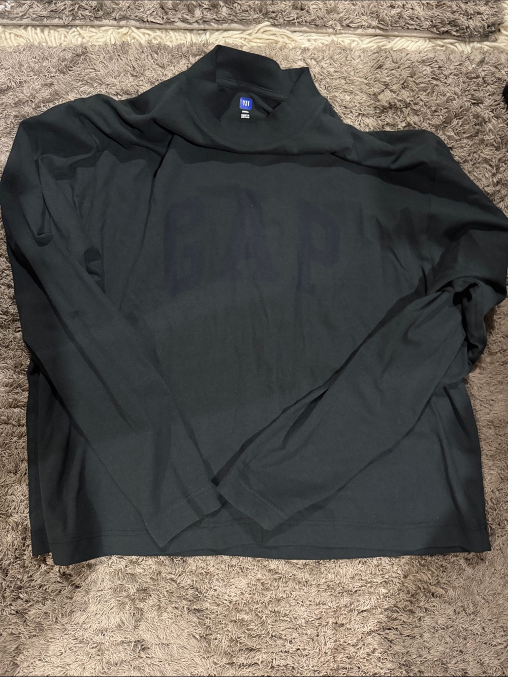 Yeezy x Balenciaga GAP Black Mock Neck Logo Top cropped oversized